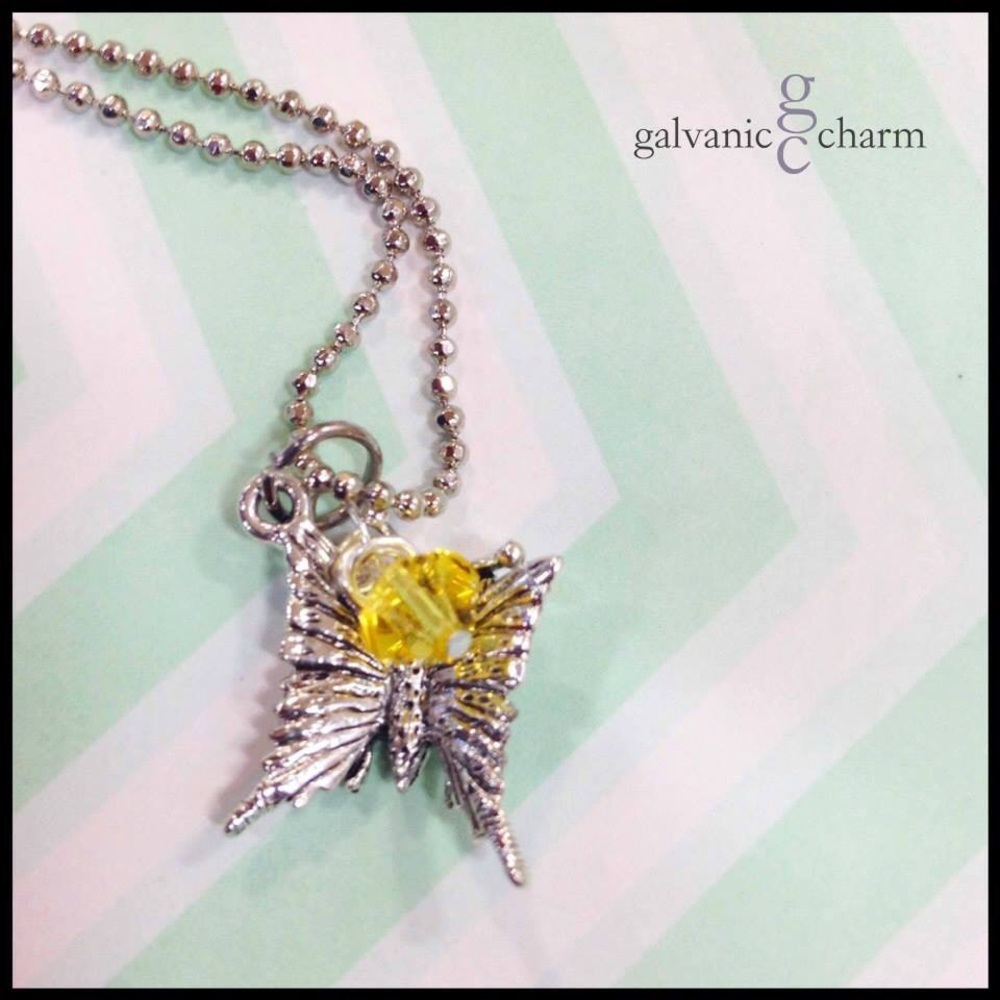 Butterfly Birthstone Necklace